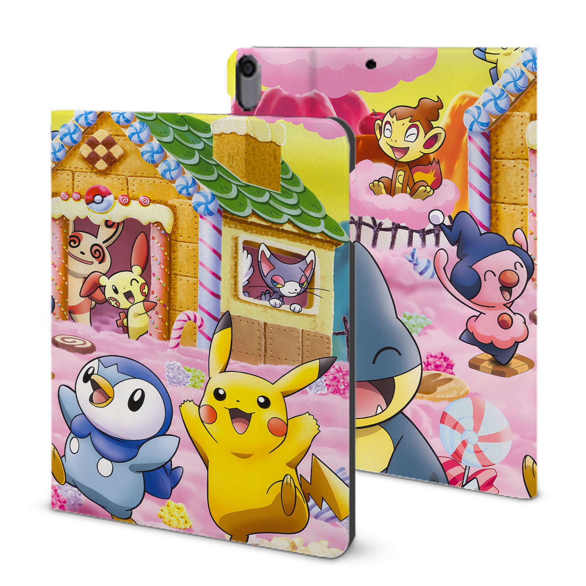 （画像用） ポケットモンスター Pokémon IPad ケース ブック型 PUレザー TPU 耐衝撃 軽量 薄型 ペン収納なし 全面保護 IPad 各モデル対応